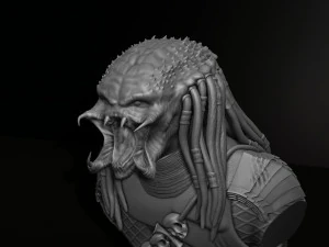predator bust figurine 3d printing assembly 3D Print Model