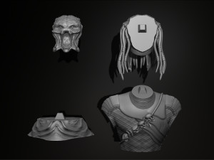 predator bust figurine 3d printing assembly Modèles 3D en vedette