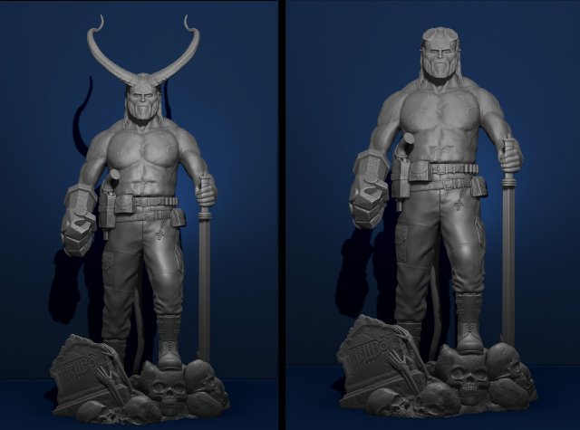 Figurine Hellboy Impression 3D Résine PLA Impression Minis Peinture de  figurines Impression 3D Peinture 3D Kit Garage peint -  France