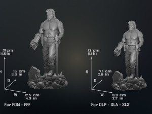 hellboy dc comics action figures marvel model file stl for 3d printing fdm-fff dlp-sla-sls Modello di stampa 3D