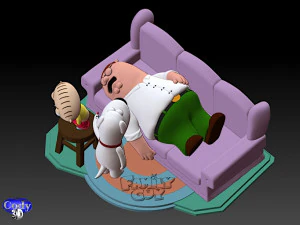 family guy griffin model printing miniature assembly file stl-obj for 3d printing fdm-fff dlp-sla- 3D Model