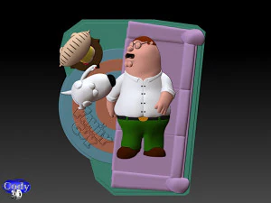 family guy griffin model printing miniature assembly file stl-obj for 3d printing fdm-fff dlp-sla- 3D Model