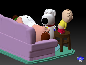 family guy griffin model printing miniature assembly file stl-obj for 3d printing fdm-fff dlp-sla- 3D Модель