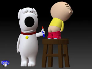 family guy griffin model printing miniature assembly file stl-obj for 3d printing fdm-fff dlp-sla- 3D Model