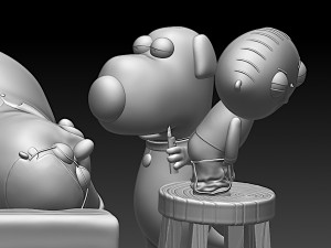 family guy griffin model printing miniature assembly file stl-obj for 3d printing fdm-fff dlp-sla- 3D Модель
