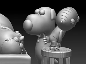 family guy griffin model printing miniature assembly file stl-obj for 3d printing fdm-fff dlp-sla- 3D Model