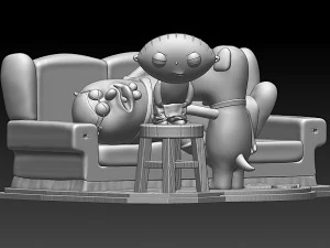 family guy griffin model printing miniature assembly file stl-obj for 3d printing fdm-fff dlp-sla- 3D Model
