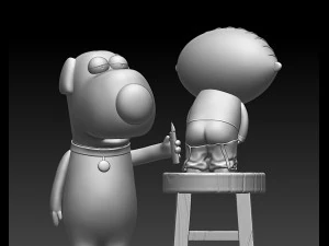 family guy griffin model printing miniature assembly file stl-obj for 3d printing fdm-fff dlp-sla- 3D Model