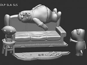 family guy griffin model printing miniature assembly file stl-obj for 3d printing fdm-fff dlp-sla- 3D Model