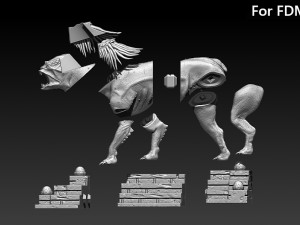 predator dog model printing miniature assembly file stl-obj for 3d printing fdm-fff dlp-sla-sls ins 3D-Druckmodell