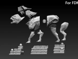 predator dog model printing miniature assembly file stl-obj for 3d printing fdm-fff dlp-sla-sls ins 3D Print Model