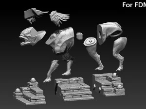 predator dog model printing miniature assembly file stl-obj for 3d printing fdm-fff dlp-sla-sls ins 3D Print Model