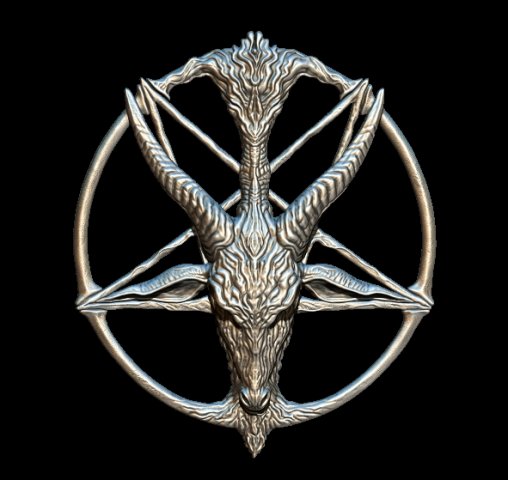 medallion depicting the deity baphomet that the knights templar were accused of worshipping file Modello 3D .c4d .max .obj .3ds .fbx .stl .blend 
