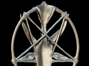 medallion depicting the deity baphomet that the knights templar were accused of worshipping file Modello 3D