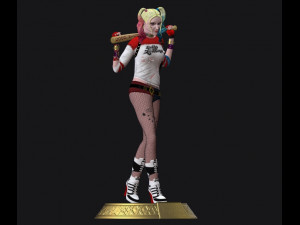 harley quinn suicide squad model printing miniature assembly file stl-obj for 3d printing two size 1 3Dプリントモデル