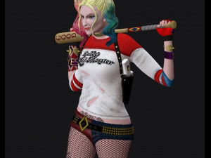 harley quinn suicide squad model printing miniature assembly file stl-obj for 3d printing two size 1 3Dプリントモデル