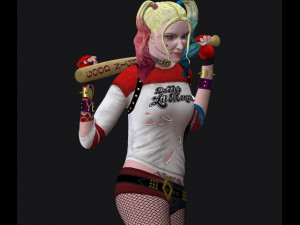 harley quinn suicide squad model printing miniature assembly file stl-obj for 3d printing two size 1 3Dプリントモデル