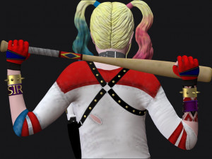 harley quinn suicide squad model printing miniature assembly file stl-obj for 3d printing two size 1 3Dプリントモデル