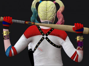 harley quinn suicide squad model printing miniature assembly file stl-obj for 3d printing two size 1 3D Print Model