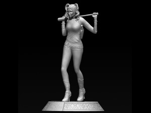 harley quinn suicide squad model printing miniature assembly file stl-obj for 3d printing two size 1 3Dプリントモデル
