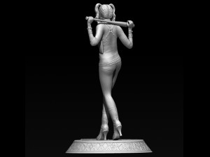 harley quinn suicide squad model printing miniature assembly file stl-obj for 3d printing two size 1 3Dプリントモデル