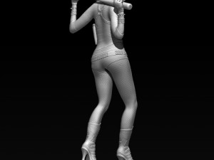 harley quinn suicide squad model printing miniature assembly file stl-obj for 3d printing two size 1 3Dプリントモデル