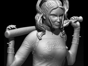 harley quinn suicide squad model printing miniature assembly file stl-obj for 3d printing two size 1 3D Print Model