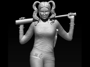 harley quinn suicide squad model printing miniature assembly file stl-obj for 3d printing two size 1 3D Print Model