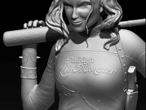 harley quinn suicide squad model printing miniature assembly file stl-obj for 3d printing two size 1 3D Print Model