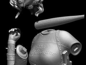 harley quinn suicide squad model printing miniature assembly file stl-obj for 3d printing two size 1 3D Print Model