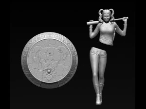 harley quinn suicide squad model printing miniature assembly file stl-obj for 3d printing two size 1 3D Print Model