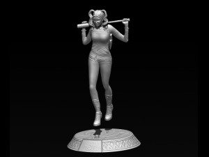 harley quinn suicide squad model printing miniature assembly file stl-obj for 3d printing two size 1 3Dプリントモデル