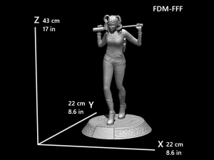 harley quinn suicide squad model printing miniature assembly file stl-obj for 3d printing two size 1 3Dプリントモデル