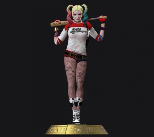 harley quinn suicide squad model printing miniature assembly file stl-obj for 3d printing two size 1 3Dプリントモデル .c4d .max .obj .3ds .fbx .stl .blend 