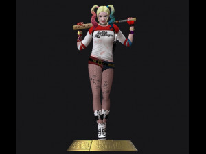 harley quinn suicide squad model printing miniature assembly file stl-obj for 3d printing two size 1 3D Print Model