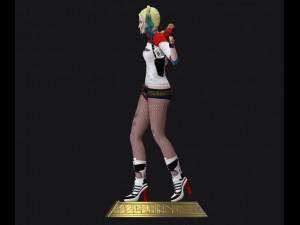 harley quinn suicide squad model printing miniature assembly file stl-obj for 3d printing two size 1 3Dプリントモデル