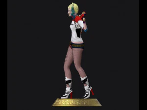 harley quinn suicide squad model printing miniature assembly file stl-obj for 3d printing two size 1 3D Print Model