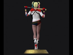 harley quinn suicide squad model printing miniature assembly file stl-obj for 3d printing two size 1 3Dプリントモデル