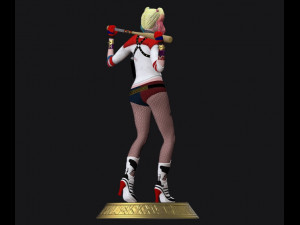 harley quinn suicide squad model printing miniature assembly file stl-obj for 3d printing two size 1 3Dプリントモデル