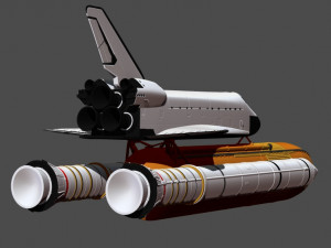 space shuttle file stl for all 3d printer two versions on platform and in the take-off phase lamp 3D Print Model