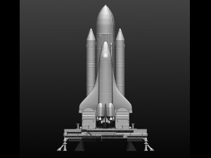 space shuttle file stl for all 3d printer two versions on platform and in the take-off phase lamp 3D Print Model