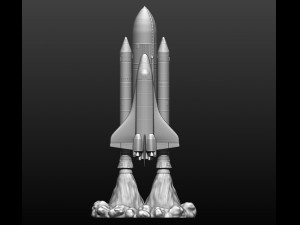 space shuttle file stl for all 3d printer two versions on platform and in the take-off phase lamp 3D Print Model