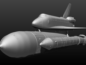 space shuttle file stl for all 3d printer two versions on platform and in the take-off phase lamp 3D Print Model