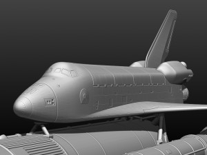 space shuttle file stl for all 3d printer two versions on platform and in the take-off phase lamp 3D Print Model