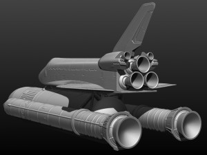 space shuttle file stl for all 3d printer two versions on platform and in the take-off phase lamp 3D Print Model