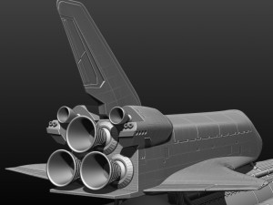 space shuttle file stl for all 3d printer two versions on platform and in the take-off phase lamp 3D Print Model