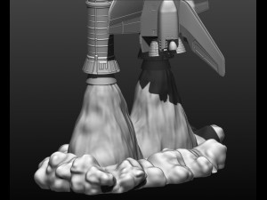 space shuttle file stl for all 3d printer two versions on platform and in the take-off phase lamp 3D Print Model