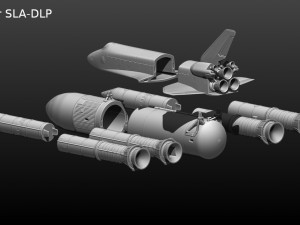 space shuttle file stl for all 3d printer two versions on platform and in the take-off phase lamp 3D Print Model