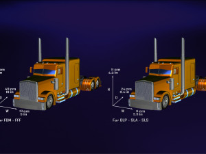 american heavy truck peterbilt custom model printing file stl for 3d printer fdm-fff dlp-sla-sls 3D Baskı Modeli