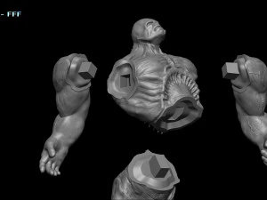 3d yazıcı f i&ccedil;in edward norton dosya stl ile inanılmaz hulk 2008 filminden iğren&ccedil; hulk 3D Baskı Modeli